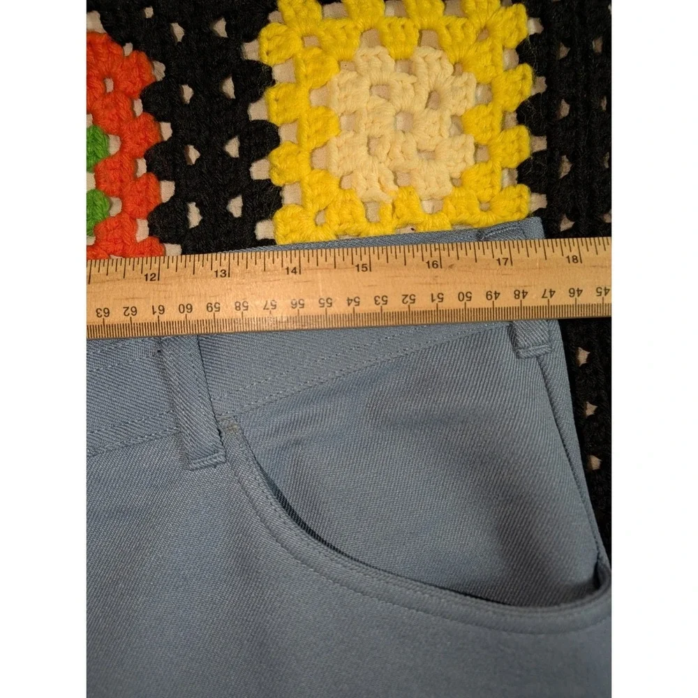 Vintage Scandia Woods Business Pants 1970s Polyester Blue Size‎ 35x25.5